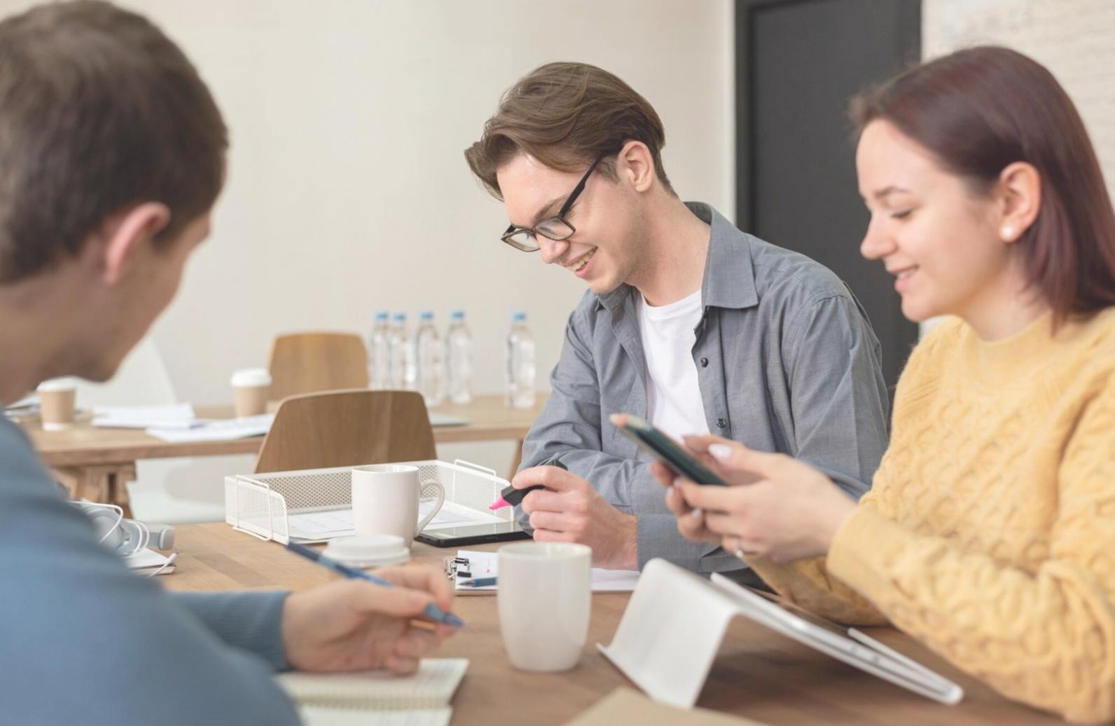 Professional team reviewing financial documents and reports