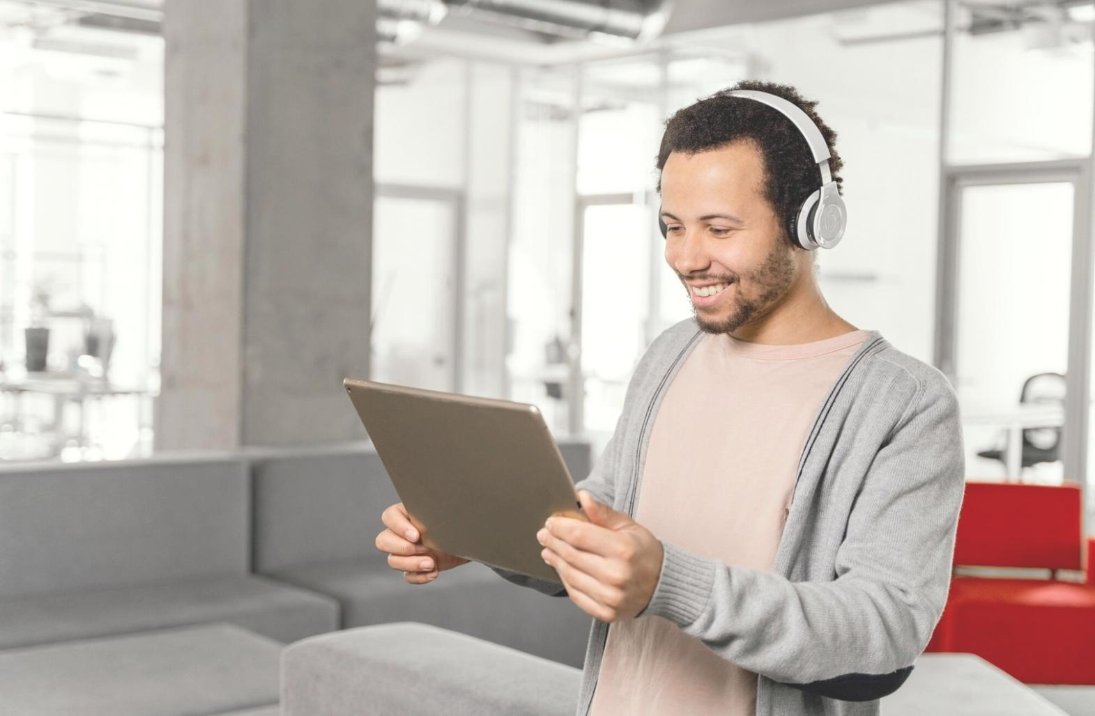 Financial analysis workspace with charts and documents